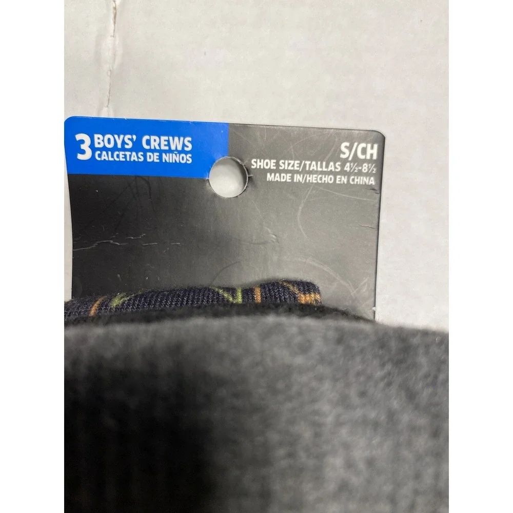 russell boys performance active crew socks 3 pairs size‎ small shoe 4.5 - 8.5